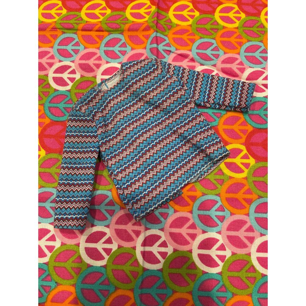 Vintage Mattel Barbie ken Doll Striped Shirt Long Sleeves Clothing #14